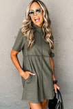 Laurel Green High Neck Cross Seam T-shirt Dress