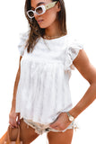 White Ruffled Lace Flowy Tank Top