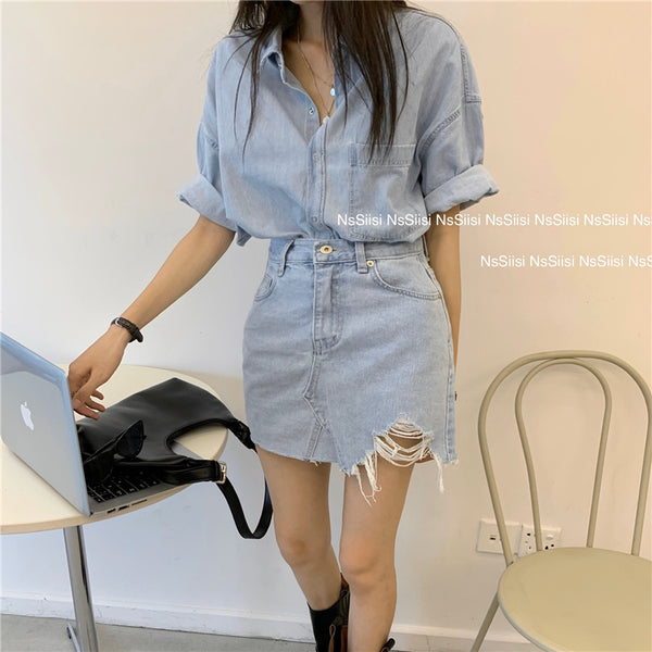 【Final Sale】Casual Chic Denim Shirts