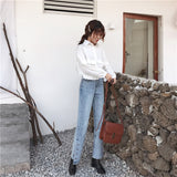 【Final Sale】Wide Leg Button Design Jeans