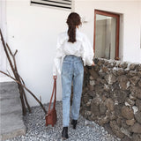 【Final Sale】Wide Leg Button Design Jeans