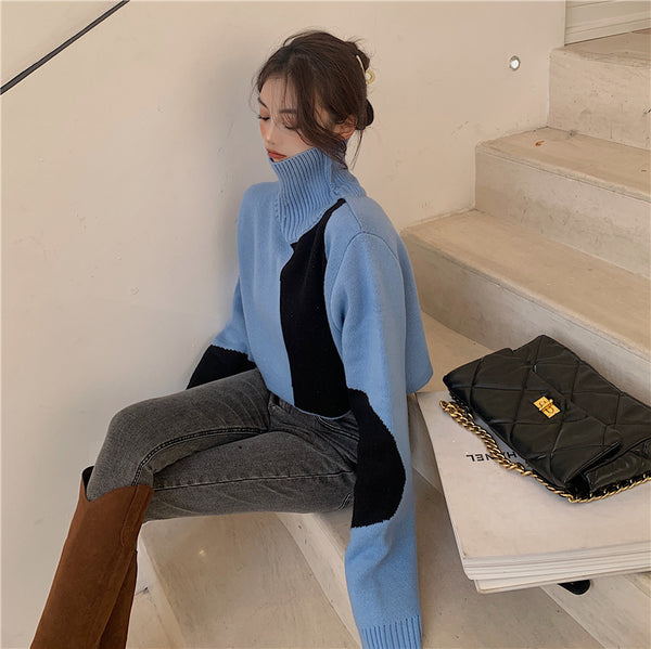 【Final Sale】Cropped Length Turtle Neck Sweater