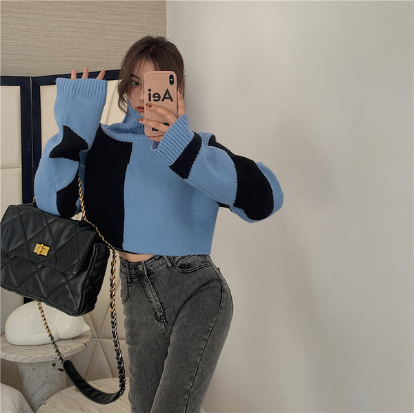 【Final Sale】Cropped Length Turtle Neck Sweater