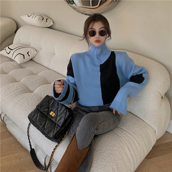 【Final Sale】Cropped Length Turtle Neck Sweater