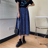 【Final Sale】Harajuku Street Style Leopard Print Midi Skirt