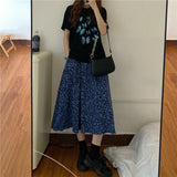 【Final Sale】Harajuku Street Style Leopard Print Midi Skirt