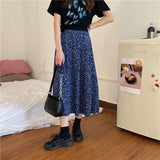 【Final Sale】Harajuku Street Style Leopard Print Midi Skirt