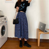 【Final Sale】Harajuku Street Style Leopard Print Midi Skirt