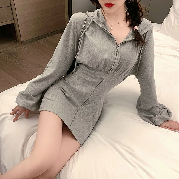 【Final Sale】Sexy Fit Tight Sweatshirt Dress