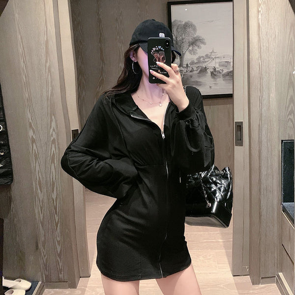 【Final Sale】Sexy Fit Tight Sweatshirt Dress