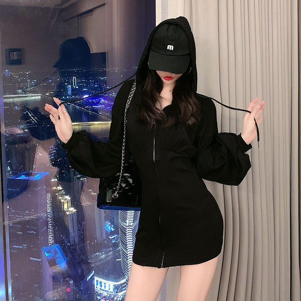 【Final Sale】Sexy Fit Tight Sweatshirt Dress