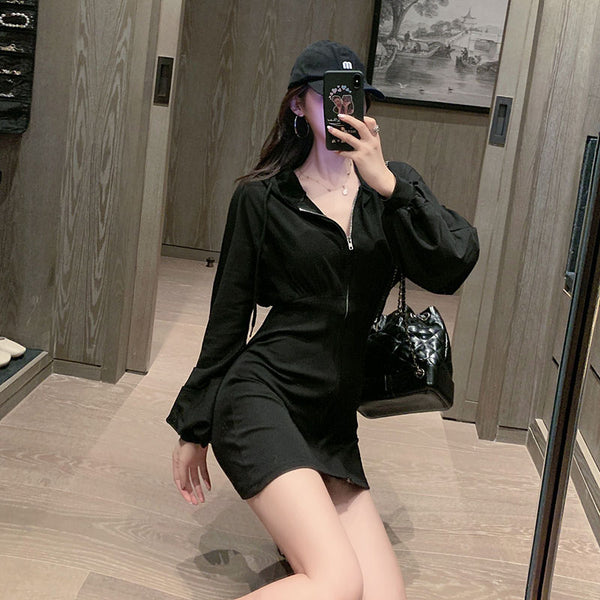 【Final Sale】Sexy Fit Tight Sweatshirt Dress