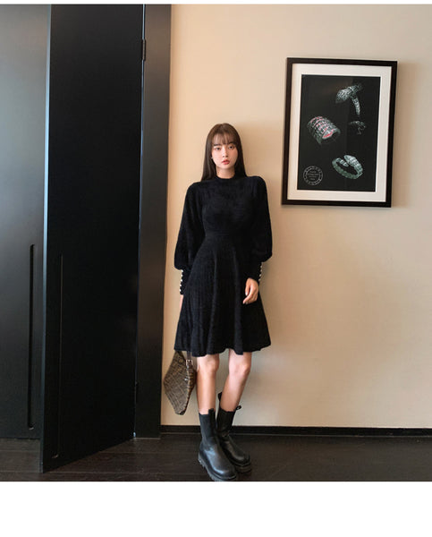 【Final Sale】Soft touch Slim Waist Knit Dress