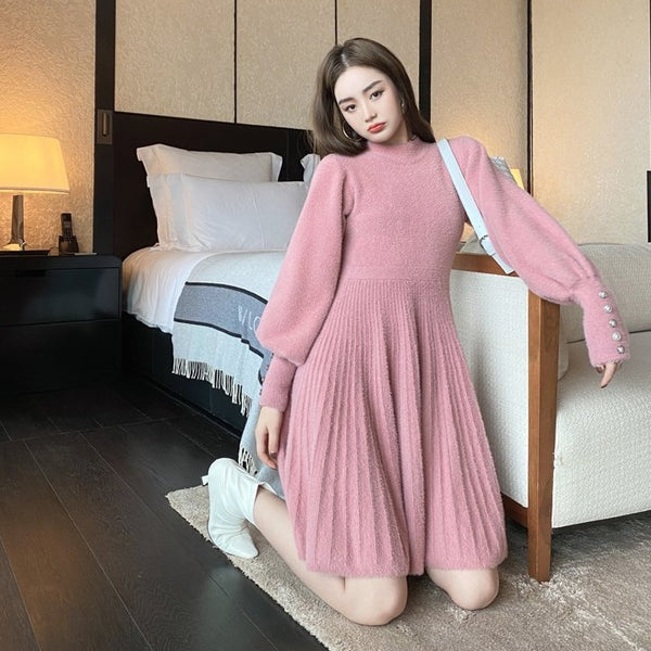 【Final Sale】Soft touch Slim Waist Knit Dress