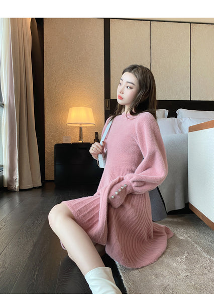 【Final Sale】Soft touch Slim Waist Knit Dress