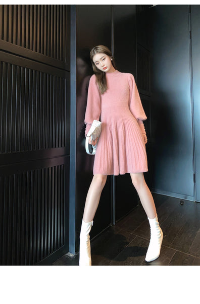 【Final Sale】Soft touch Slim Waist Knit Dress