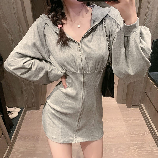 【Final Sale】Sexy Fit Tight Sweatshirt Dress