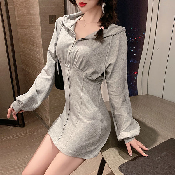 【Final Sale】Sexy Fit Tight Sweatshirt Dress