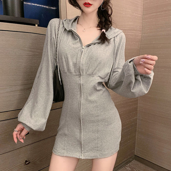 【Final Sale】Sexy Fit Tight Sweatshirt Dress