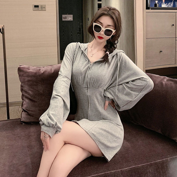 【Final Sale】Sexy Fit Tight Sweatshirt Dress