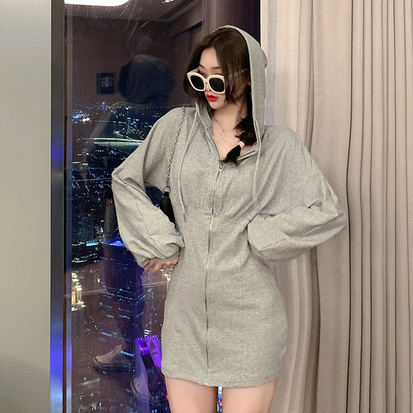 【Final Sale】Sexy Fit Tight Sweatshirt Dress