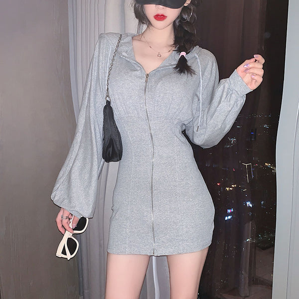 【Final Sale】Sexy Fit Tight Sweatshirt Dress