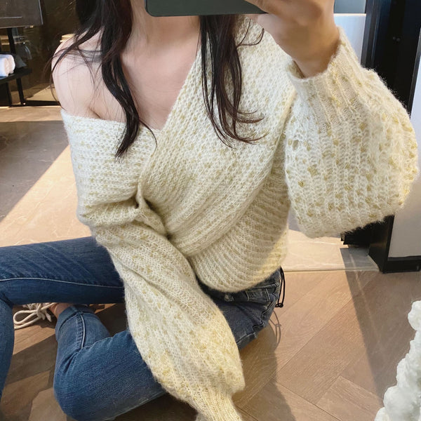 【Final Sale】Thin Chic Off Shoulder Sweater