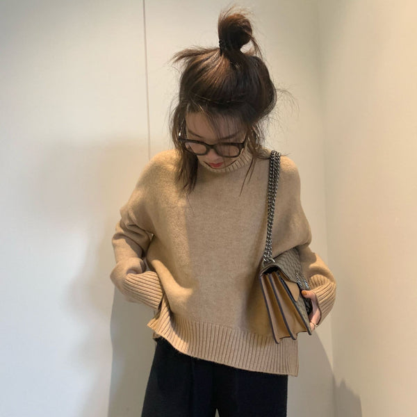 【Final Sale】Oversized High neck Loose Fit Sweater