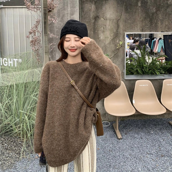 【Final Sale】Round Neck Oversized Soft Sweater