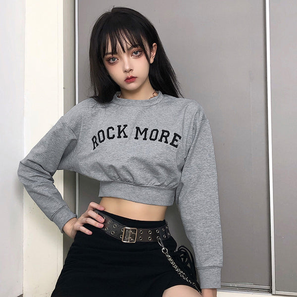 【Final Sale】HyunA Style Cropped Sweatshirt