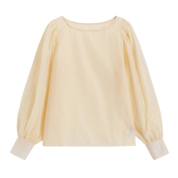 【Final Sale】See-through Puff Sleeves Top