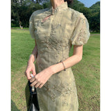 QIPAO Style Embroidery Dress