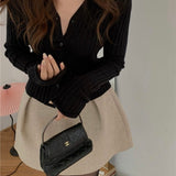 【Final Sale】Knitted Cardigan+Sweater Puffy Skirt Match set