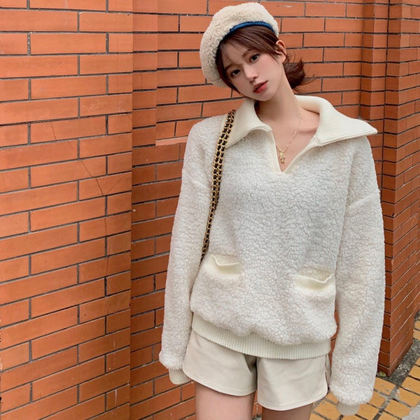 【Final Sale】Oversized V-Neck Knitted Sweater