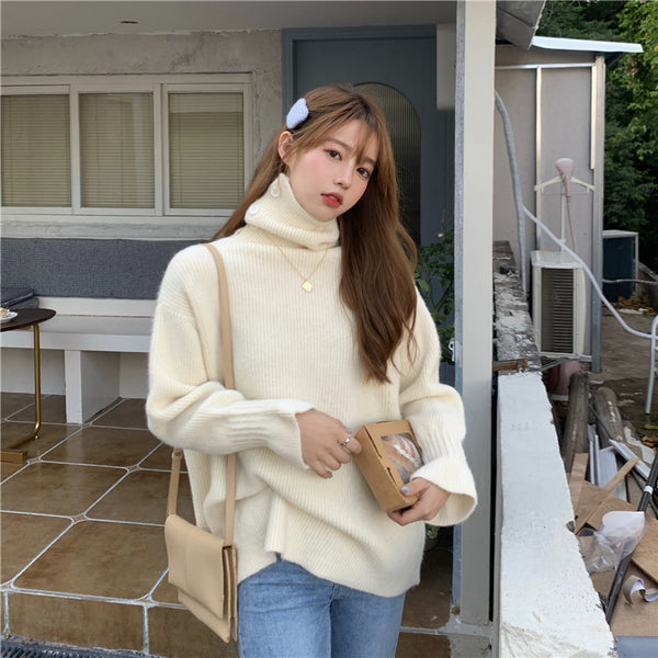 【Final Sale】Turtle Neck Oversized Sweater