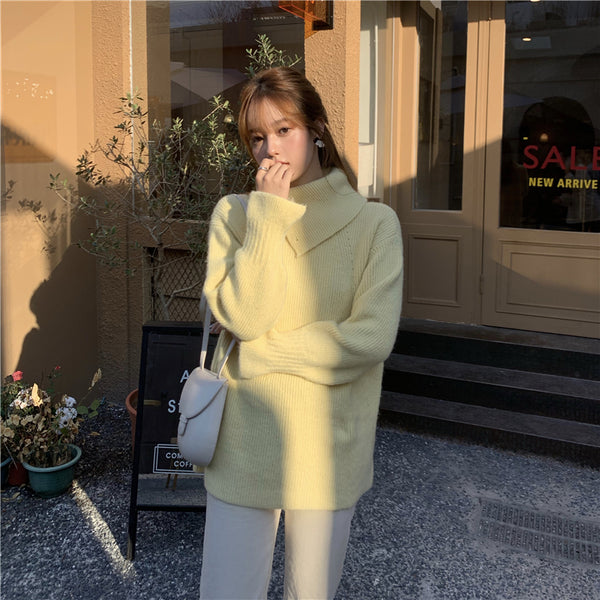 【Final Sale】Turtle Neck Oversized Sweater