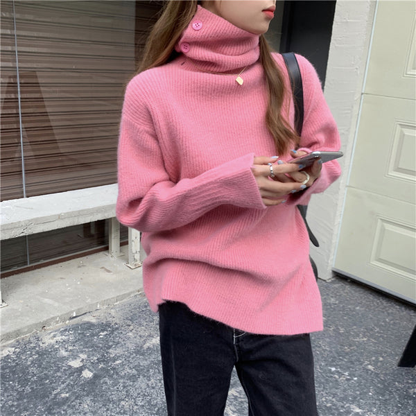 【Final Sale】Turtle Neck Oversized Sweater