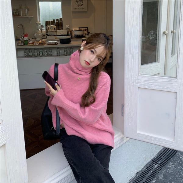 【Final Sale】Turtle Neck Oversized Sweater