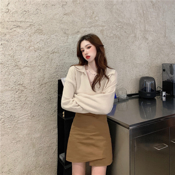 【Final Sale】Korean Style Chic V-neck Sweater