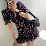 Chic Floral Print V Neckline Dress