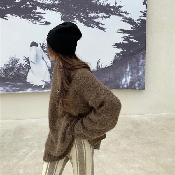 【Final Sale】Round Neck Oversized Soft Sweater