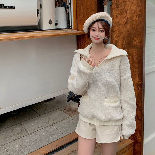 【Final Sale】Oversized V-Neck Knitted Sweater