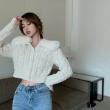 【Final Sale】Removable Fur Collar Cardigan Sweater