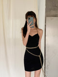 Sexy Backless Chain Accent Sling Dress