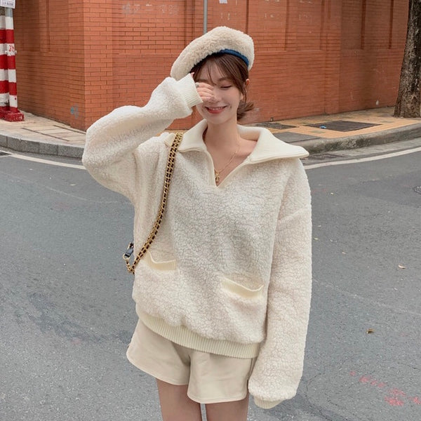 【Final Sale】Oversized V-Neck Knitted Sweater