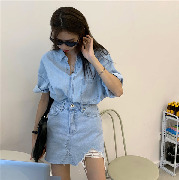 【Final Sale】Casual Chic Denim Shirts