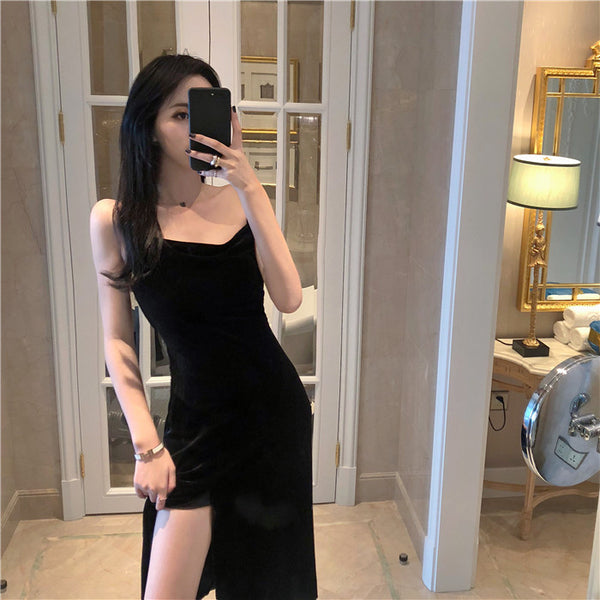 Velvet Touch Little Black Dress